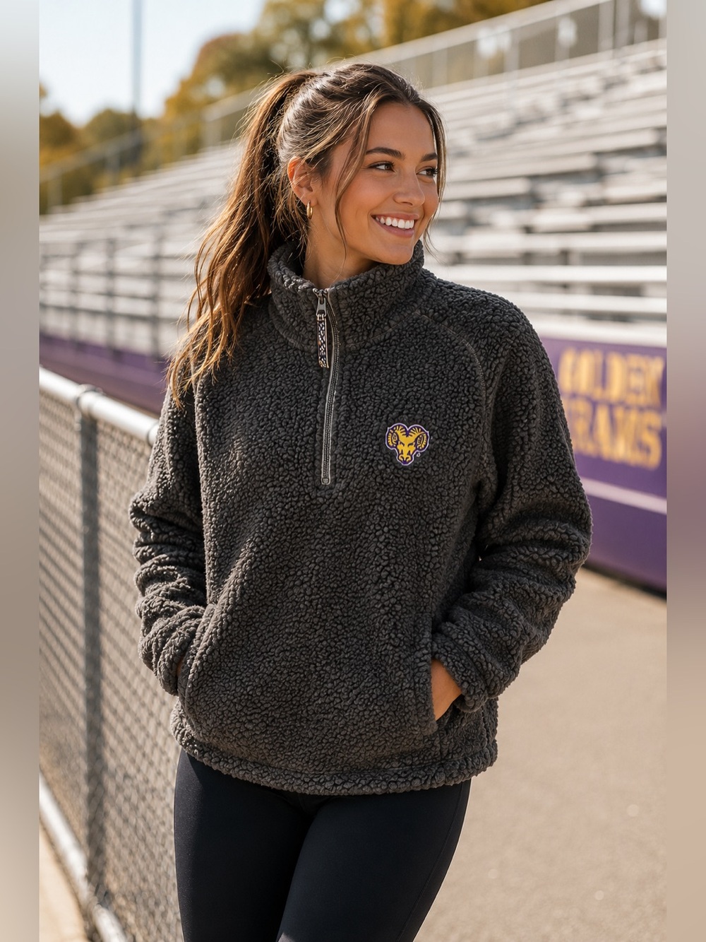 Summit Sportswear West Chester Golden Rams Womens Teddy Fleece Jacket small